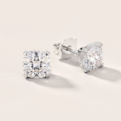 Petite Petal Cushion Diamond Earrings in Platinum [studio-metal-20261024]