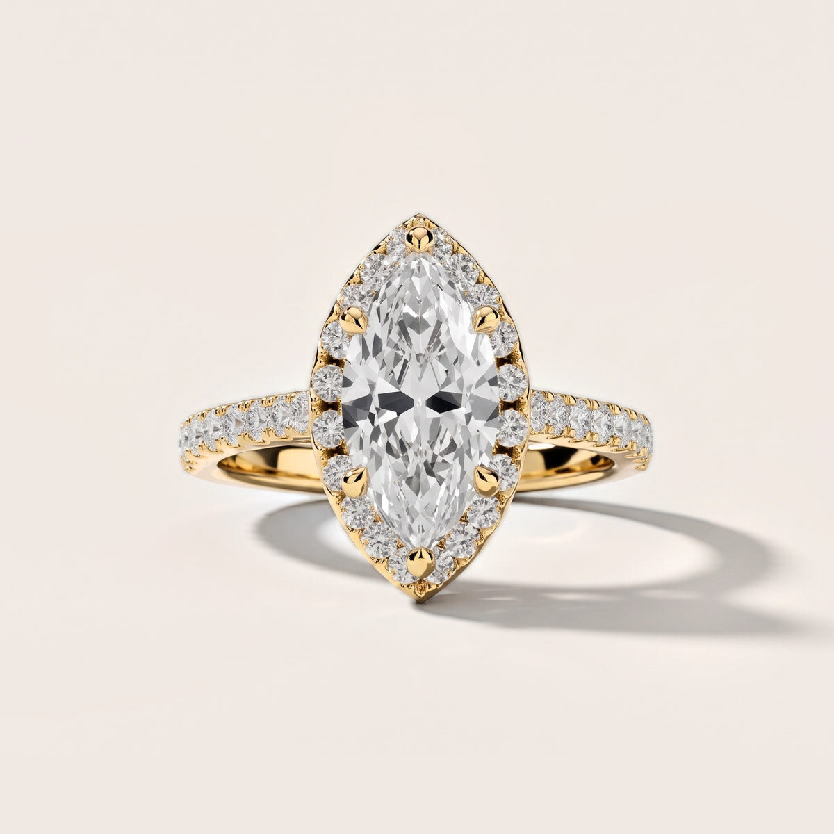 Amara Halo Claw Prong Marquise Diamond Engagement Ring in Yellow Gold [studio-metal-20261024]
