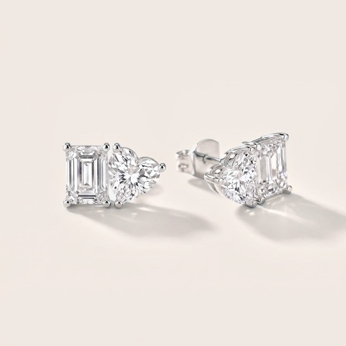 The Valence Emerald & Heart Diamond Earrings in Platinum [studio-metal-20261024]