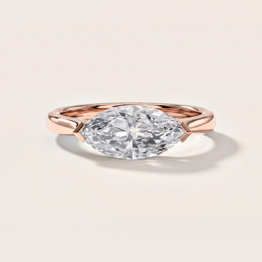 Magnolia East-West Marquise Diamond Engagement Ring in Rose Gold [studio-metal-20261024]