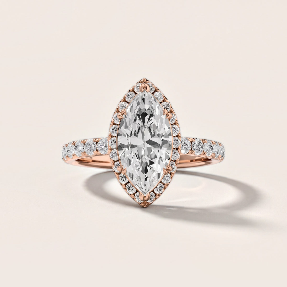 Chloe Halo Pavé Marquise Diamond Engagement Ring in Rose Gold [studio-metal-20261024]