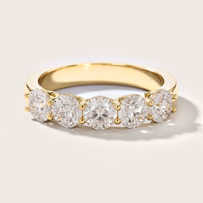 Grace Five-Stone Round Diamond Five-Stone Ring in Yellow Gold [studio-metal-20261024]