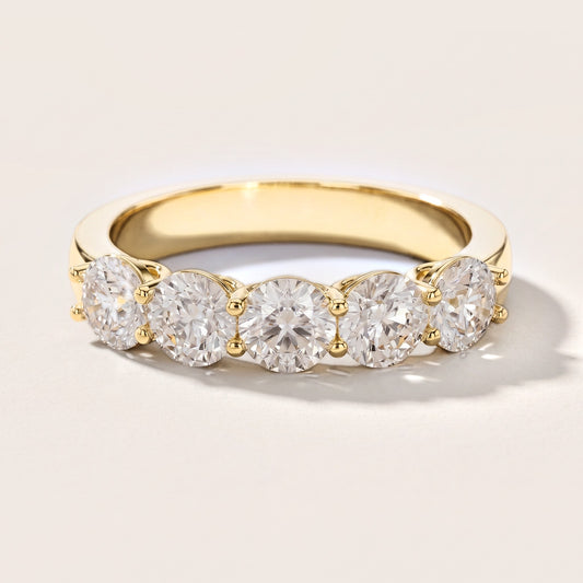 Grace Five-Stone Round Diamond Five-Stone Ring in Yellow Gold [studio-metal-20261024]