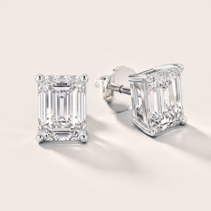 Iris Four-Prong Emerald Diamond Earrings in Platinum [studio-metal-20261024]