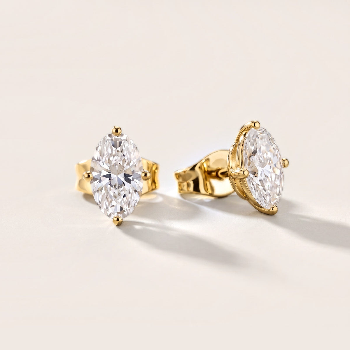 Stella Four-Prong Oval Diamond Earrings in Yellow Gold [studio-metal-20261024]