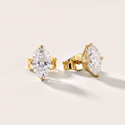 Stella Four-Prong Oval Diamond Earrings in Yellow Gold [studio-metal-20261024]