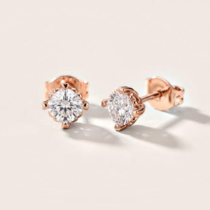 Petite Petal Cushion Diamond Earrings in Rose Gold [studio-metal-20261024]