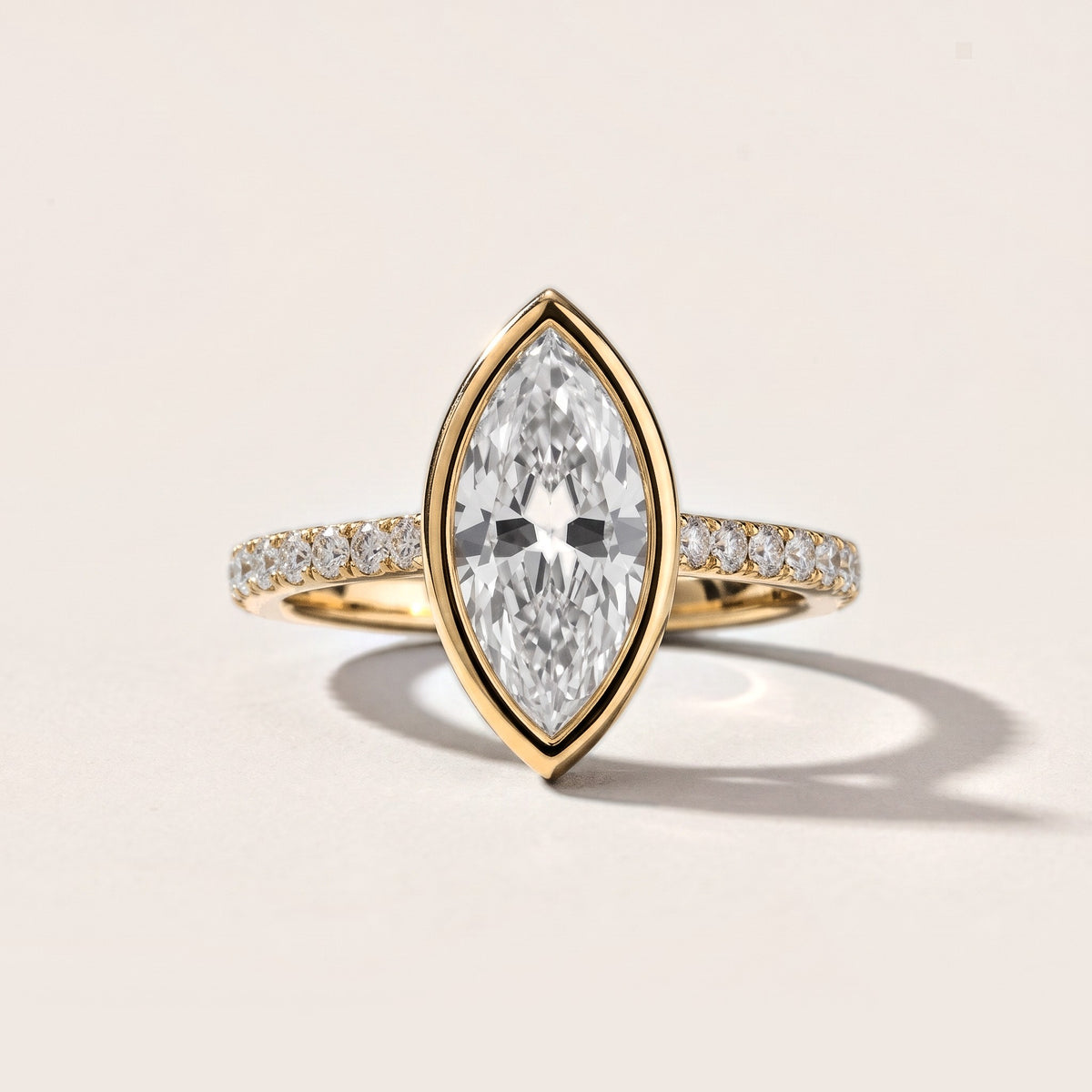 Cora Bezel Pavé Marquise Diamond Engagement Ring in Yellow Gold [studio-metal-20261024]