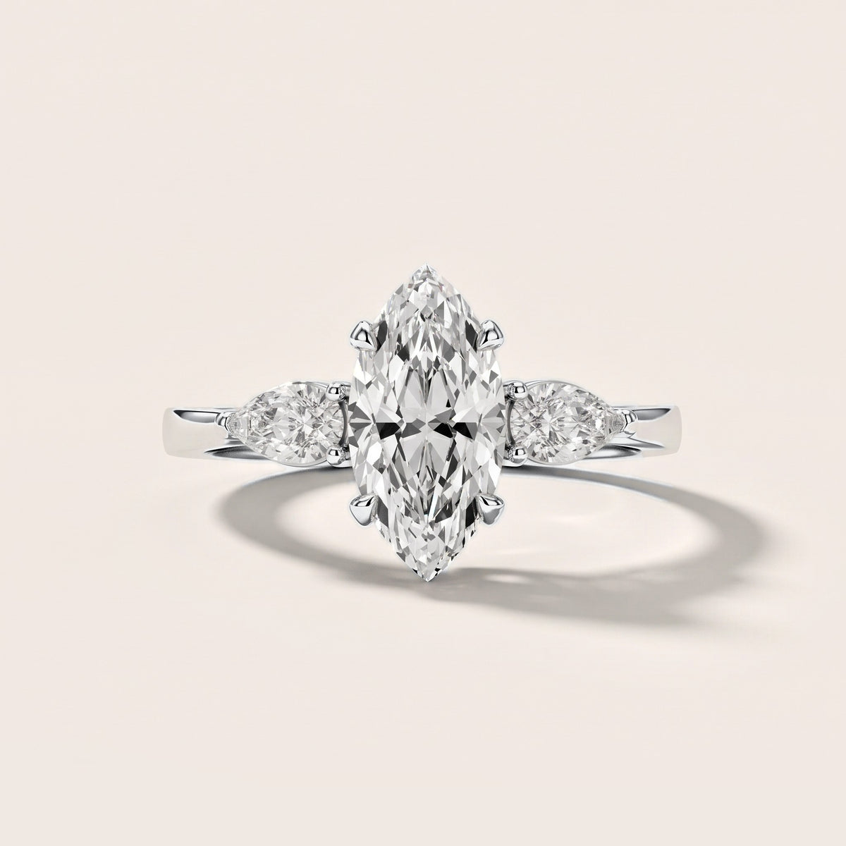Grace Three Stone Marquise Diamond Engagement Ring in Silver [studio-metal-20261024]