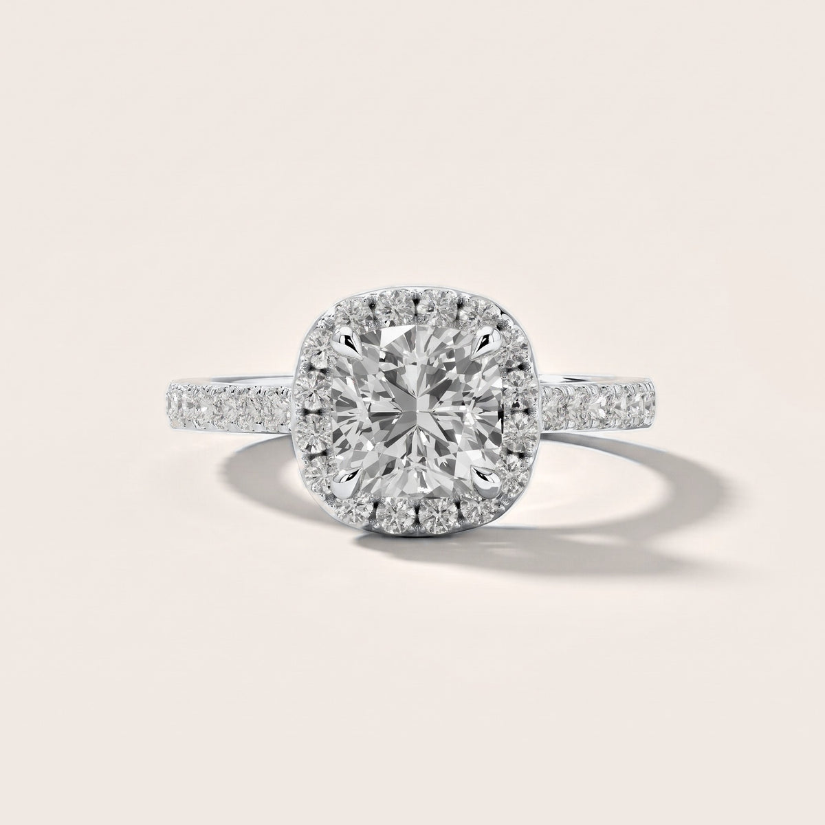 Amara Halo Claw Prong Cushion Diamond Engagement Ring in Platinum [studio-metal-20261024]