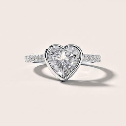 Cora Bezel Pavé Heart Diamond Engagement Ring in White Gold [studio-metal-20261024]