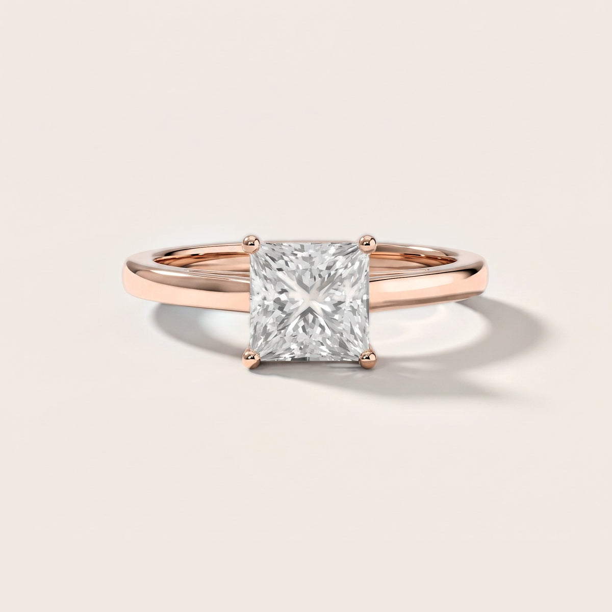 Iris Vintage Princess Diamond Engagement Ring in Rose Gold [studio-metal-20261024]