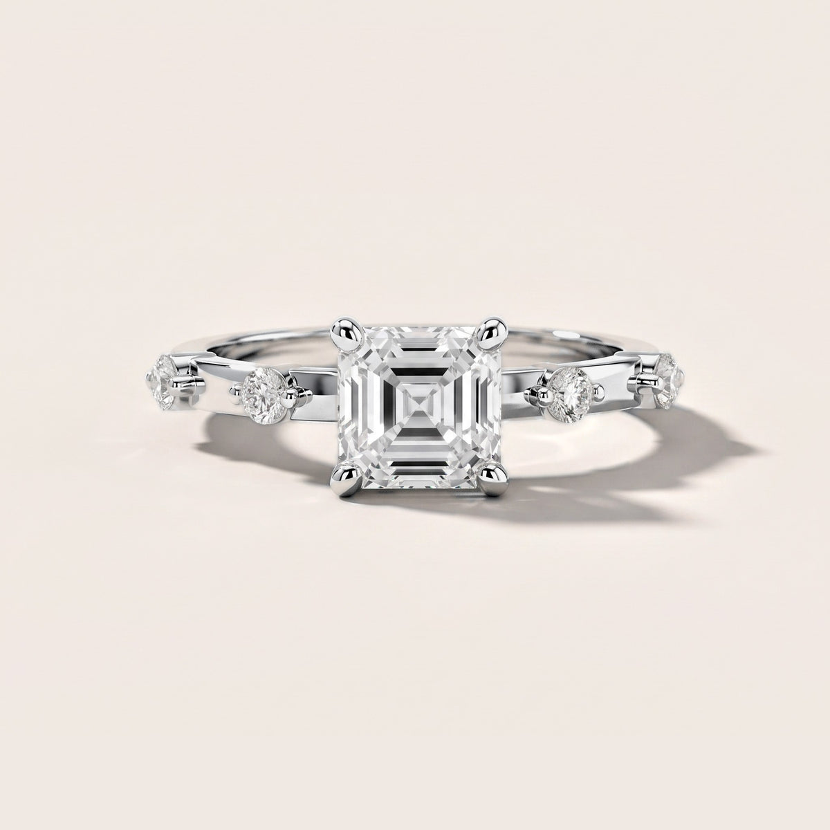 Elena Radiance Solitaire Asscher Diamond Engagement Ring in Silver [studio-metal-20261024]