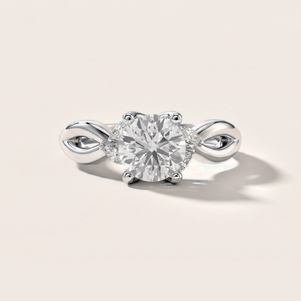 Luna Glow Twisted Round Diamond Engagement Ring in White Gold [studio-metal-20261024]