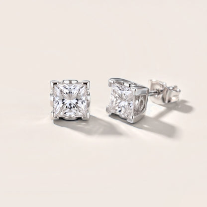 Iris Floral Princess Diamond Earrings in White Gold [studio-metal-20261024]