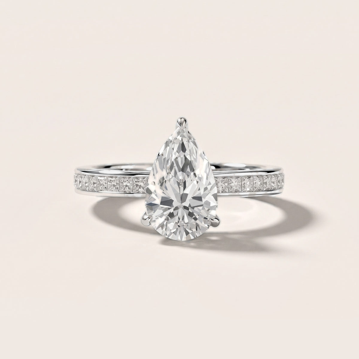 Brielle Channel Set Solitaire Pear Diamond Engagement Ring in White Gold [studio-metal-20261024]