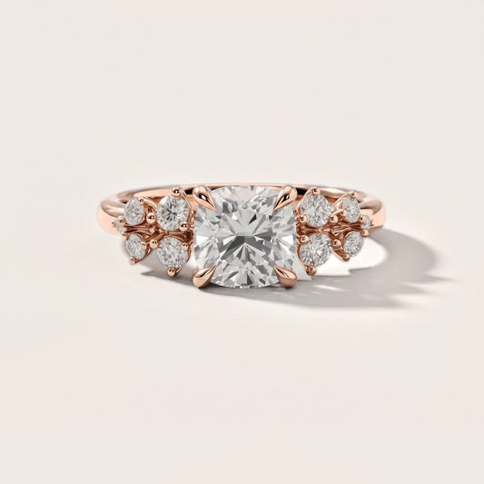 Mirabelle Cluster Cushion Diamond Engagement Ring in Rose Gold [studio-metal-20261024]