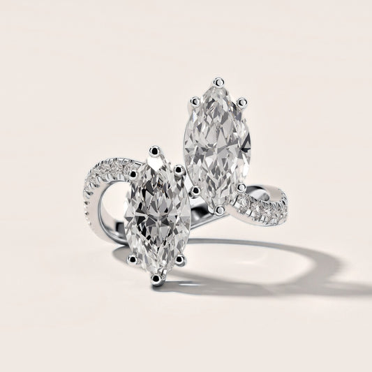 Lottie Two-Stone Bypass Marquise Diamond Engagement Ring in Platinum [studio-metal-20261024]