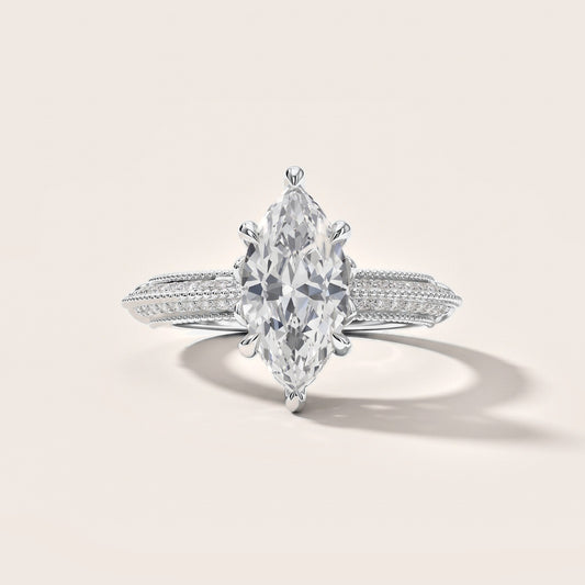 Chiara Vintage Milgrain Marquise Diamond Engagement Ring in White Gold [studio-metal-20261024]