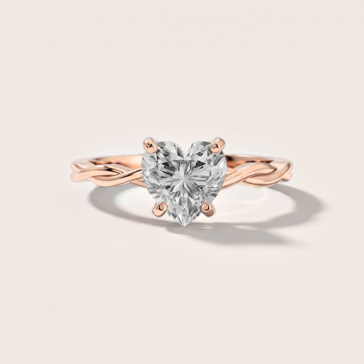 Iris Twist Heart Diamond Engagement Ring in Rose Gold [studio-metal-20261024]