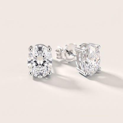 The Serene Oval Diamond Earrings in Silver [studio-metal-20261024]