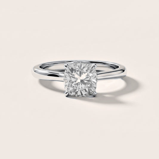 Kalia Knife Edge Solitaire Cushion Diamond Engagement Ring in White Gold [studio-metal-20261024]