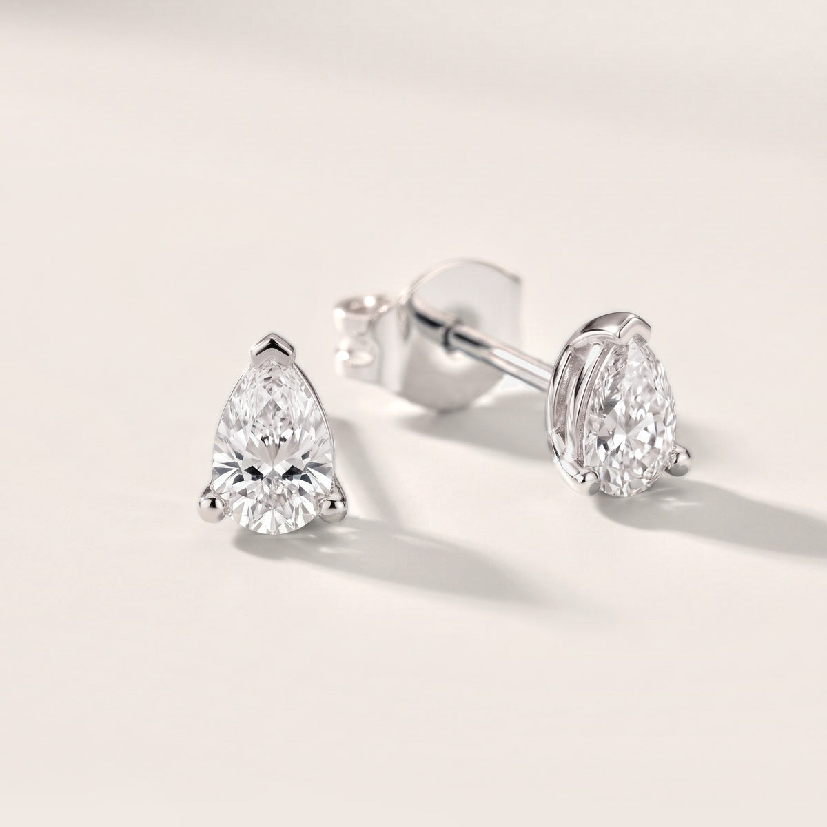 Grace Three-Prong Pear Diamond Earrings in White Gold [studio-metal-20261024]