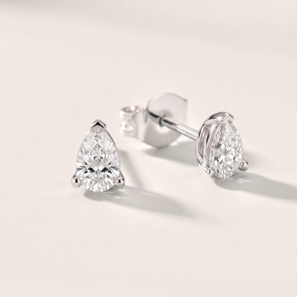 Grace Three-Prong Pear Diamond Earrings in White Gold [studio-metal-20261024]