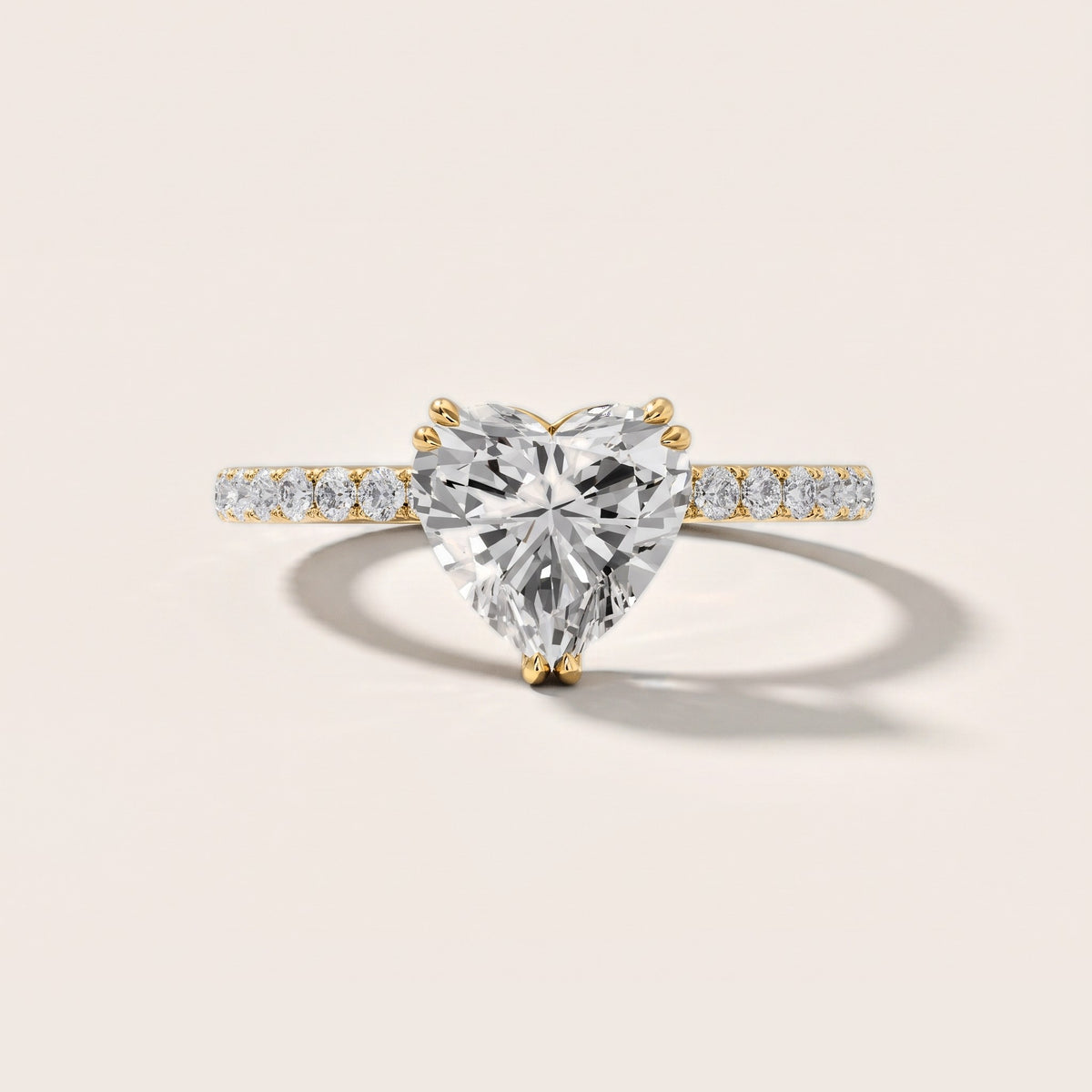 Luna Solitaire Pavé Heart Diamond Engagement Ring in Yellow Gold [studio-metal-20261024]