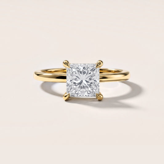 Nella Petite Solitaire Princess Diamond Engagement Ring in Yellow Gold [studio-metal-20261024]
