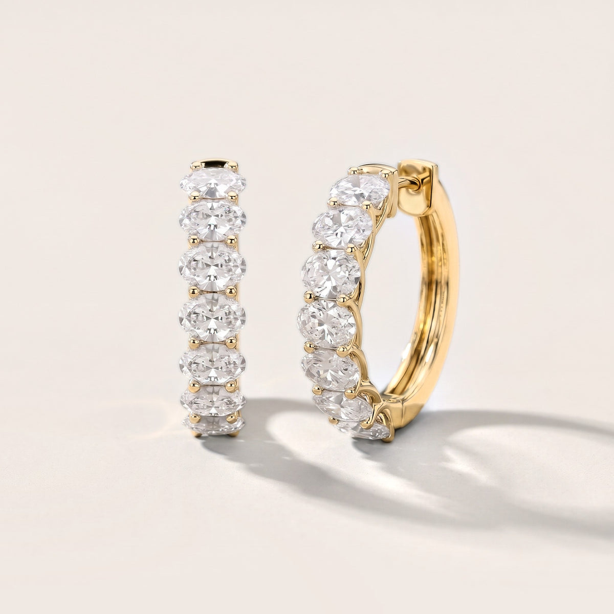 Oval Diamond Hoop Earrings in Yellow Gold [studio-metal-20261024]