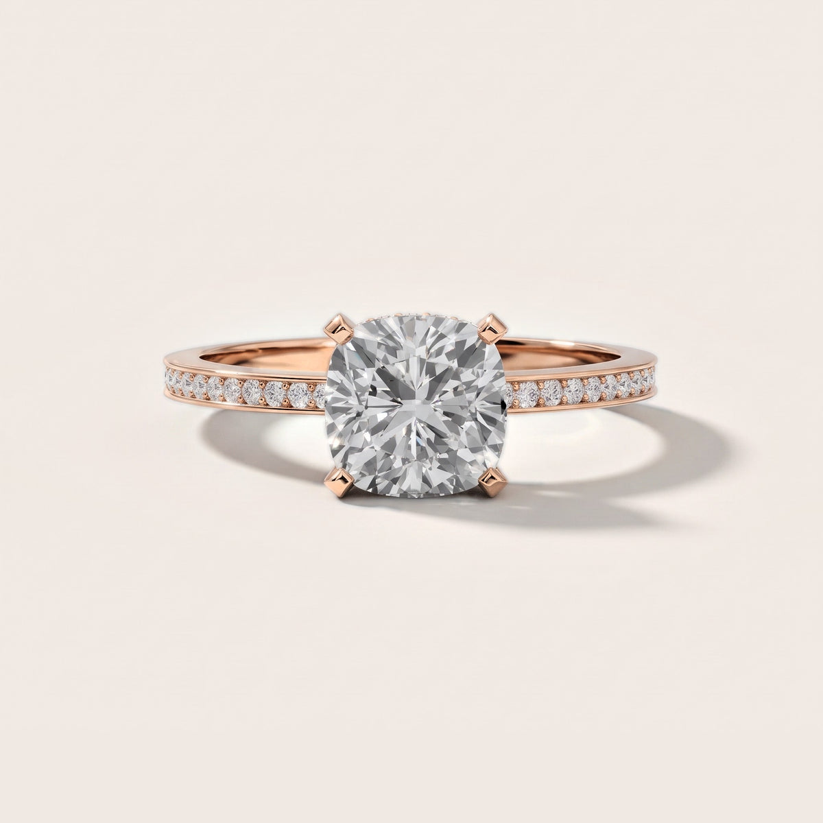 Naia Hidden Halo Cushion Diamond Engagement Ring in Rose Gold [studio-metal-20261024]
