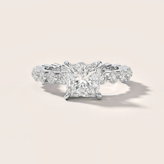 Piper Sidestone Princess Diamond Engagement Ring in White Gold [studio-metal-20261024]