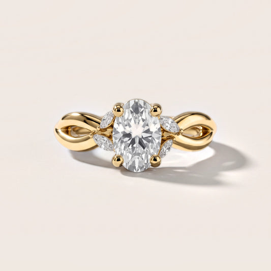 Luna Glow Twisted Oval Diamond Engagement Ring in Yellow Gold [studio-metal-20261024]