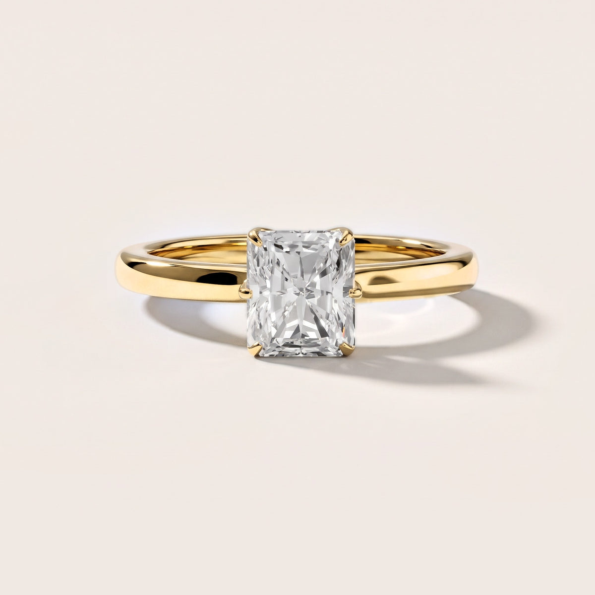 Serena Blossom Solitaire Radiant Diamond Engagement Ring in Yellow Gold [studio-metal-20261024]