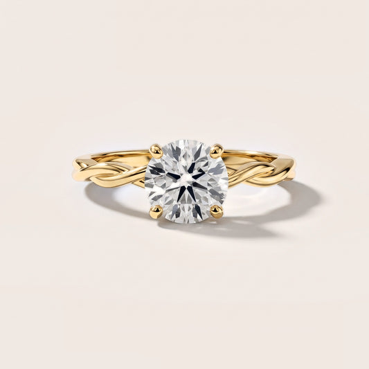 Iris Twist Round Diamond Engagement Ring in Yellow Gold [studio-metal-20261024]