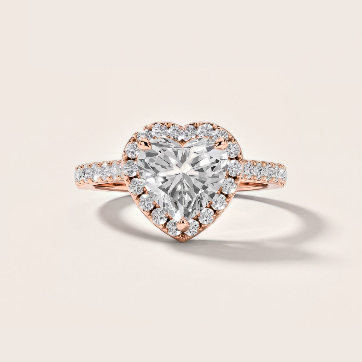 Amara Halo Claw Prong Heart Diamond Engagement Ring in Rose Gold [studio-metal-20261024]
