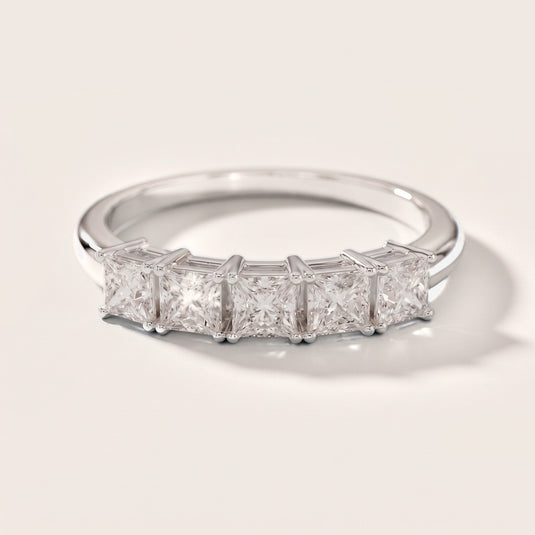 Eden Five-Stone Princess Diamond Anniversary Ring in Silver [studio-metal-20261024]
