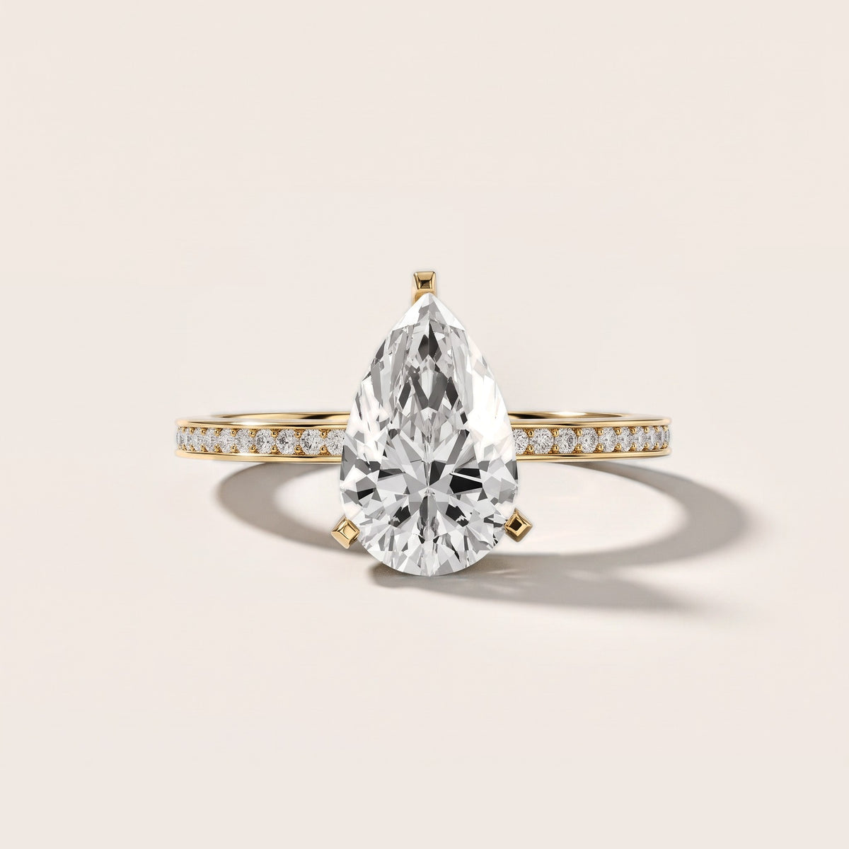 Naia Hidden Halo Pear Diamond Engagement Ring in Yellow Gold [studio-metal-20261024]
