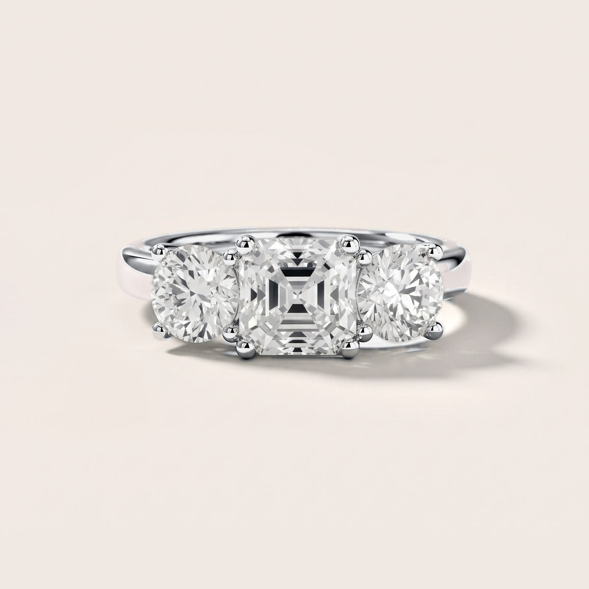 Callie Three-Stone Trellis Asscher Diamond Engagement Ring in Platinum [studio-metal-20261024]