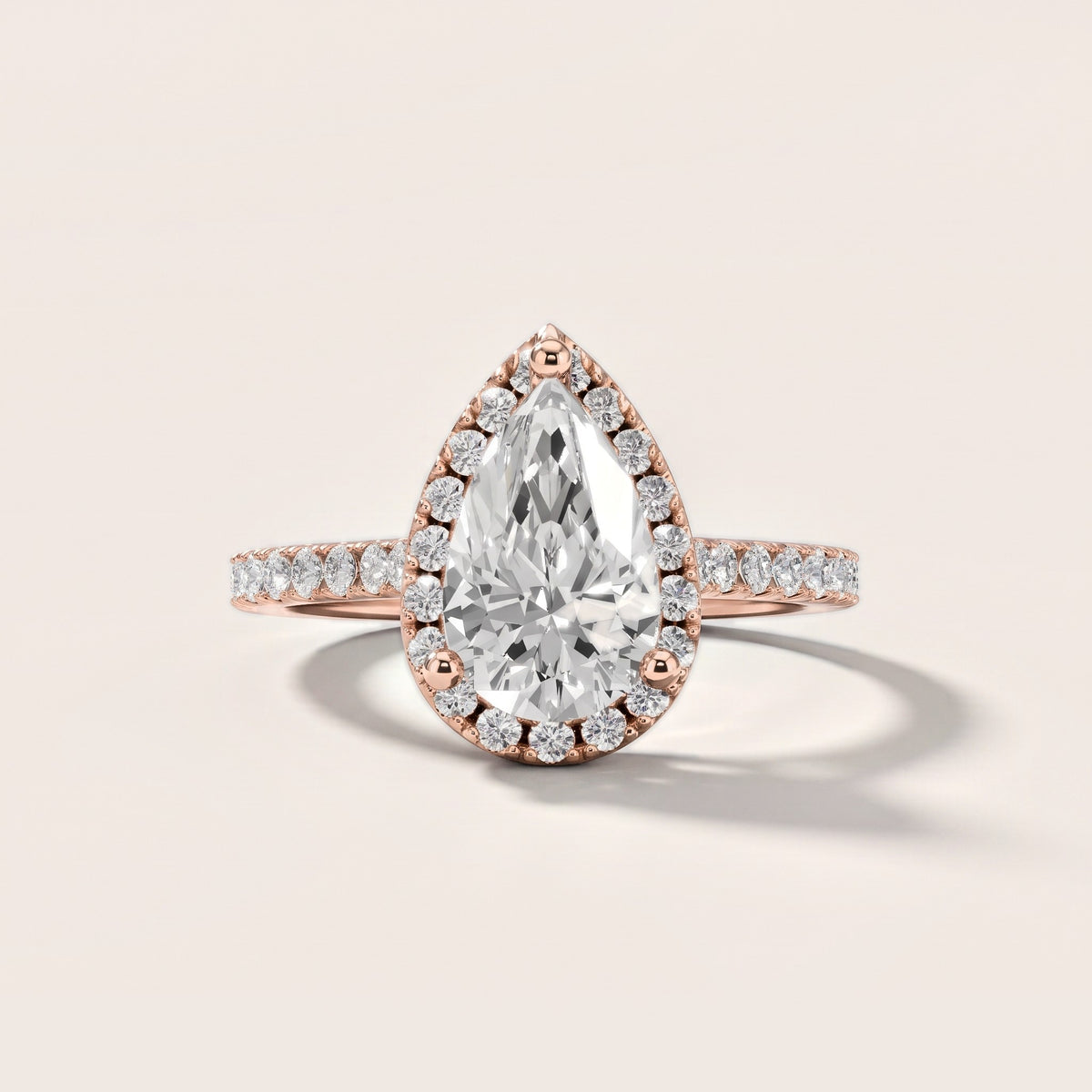 Sophie Halo Pavé Pear Diamond Engagement Ring in Rose Gold [studio-metal-20261024]
