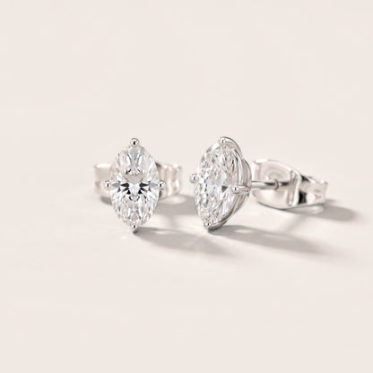 Stella Four-Prong Oval Diamond Earrings in White Gold [studio-metal-20261024]