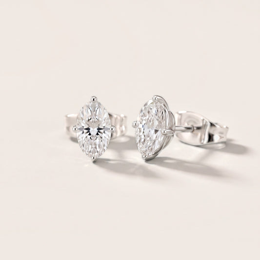 Stella Four-Prong Oval Diamond Earrings in White Gold [studio-metal-20261024]