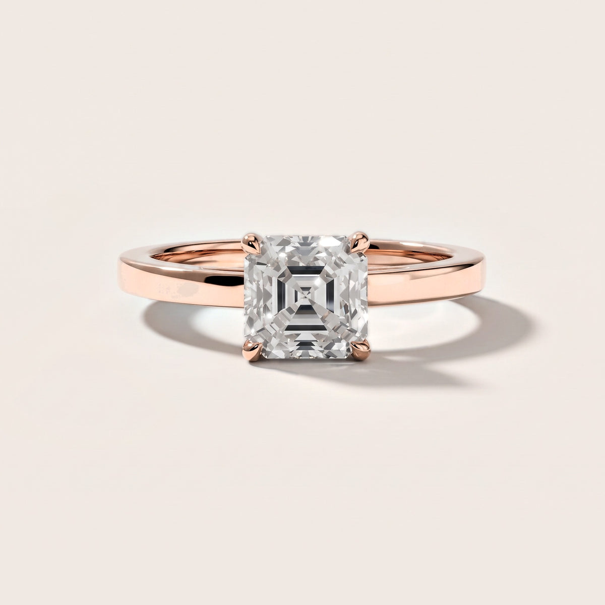 Kaia Solitaire Asscher Diamond Engagement Ring in Rose Gold [studio-metal-20261024]