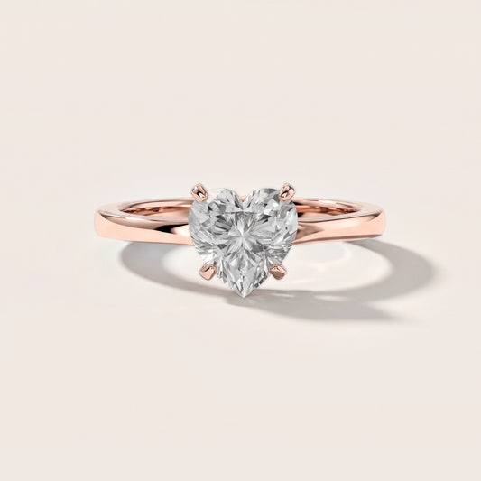 Matilda Cathedral Solitaire Heart Diamond Engagement Ring in Rose Gold [studio-metal-20261024]