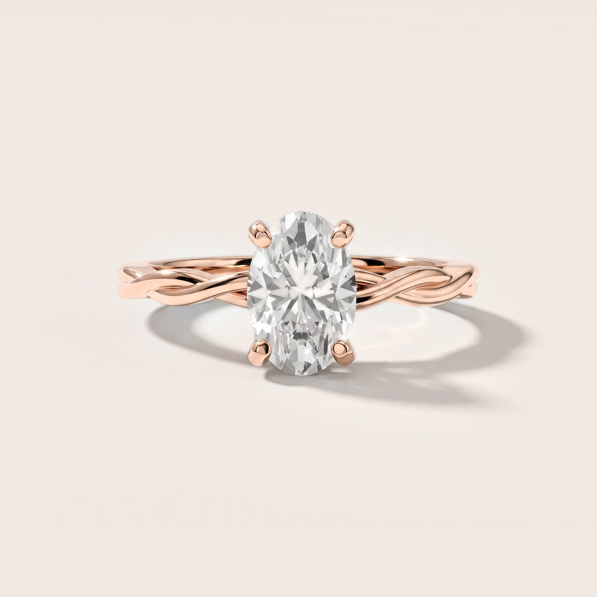 Iris Twist Oval Diamond Engagement Ring in Rose Gold [studio-metal-20261024]