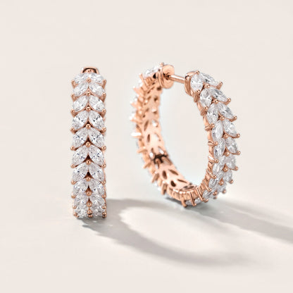 The Laurel Marquise Diamond Hoop Earrings in Rose Gold [studio-metal-20261024]