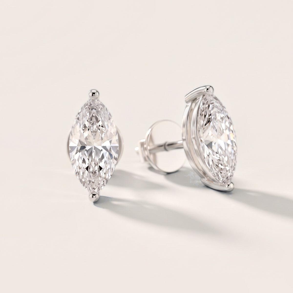 Almond Bloom Marquise Diamond Earrings in Platinum [studio-metal-20261024]