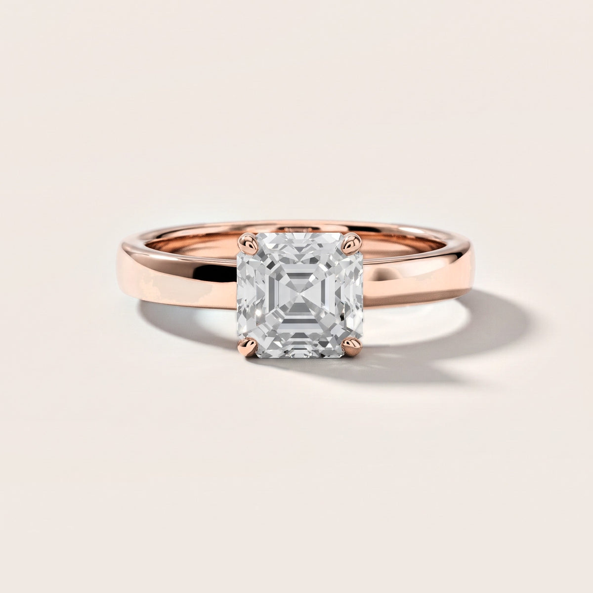 Lara Hidden Halo Asscher Diamond Engagement Ring in Rose Gold [studio-metal-20261024]