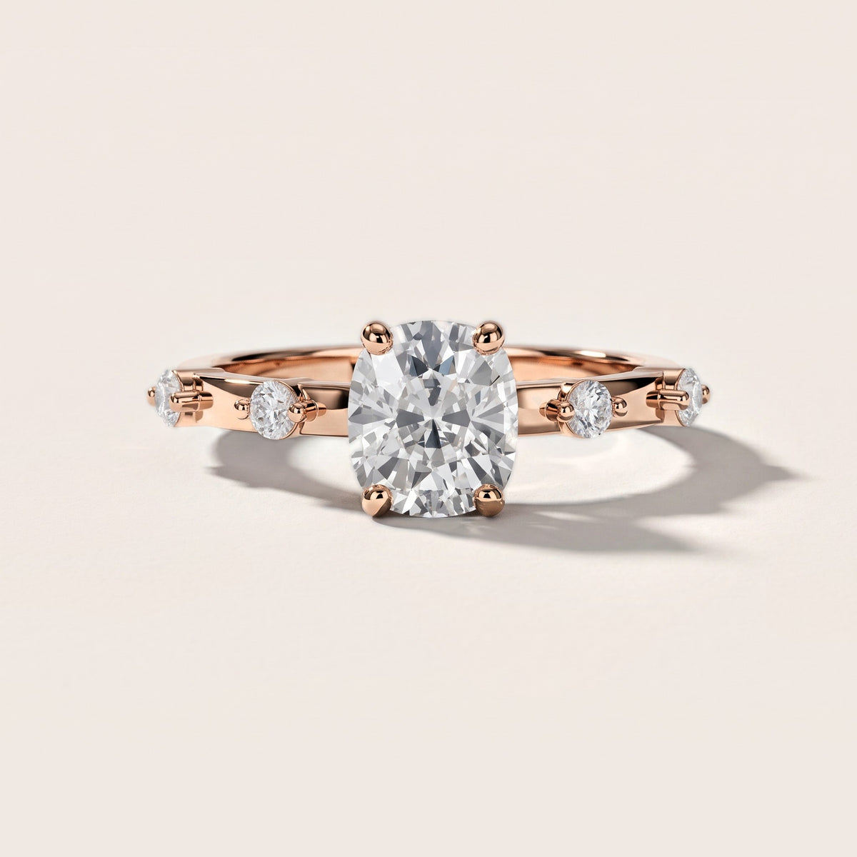 Elena Radiance Solitaire Cushion Diamond Engagement Ring in Rose Gold [studio-metal-20261024]